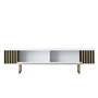 Hanah Home Mueble para TV Blanco y Dorado